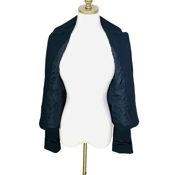 Monsoon sz 4 Black Military Piped Jacket Blazer 3158 - Picture 6 of 11